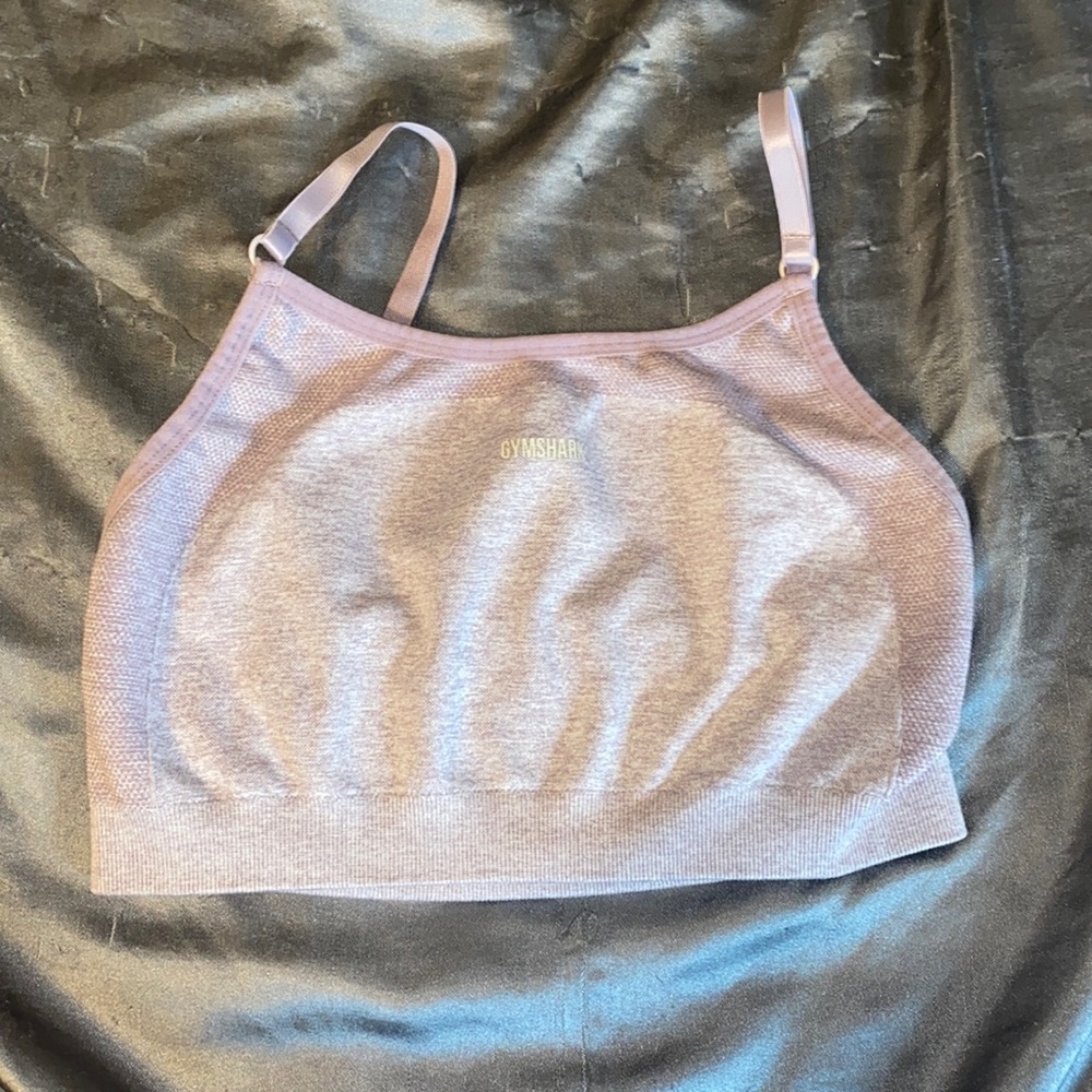 Gymshark flex strapy sports bra medium (purple marl/Grey)